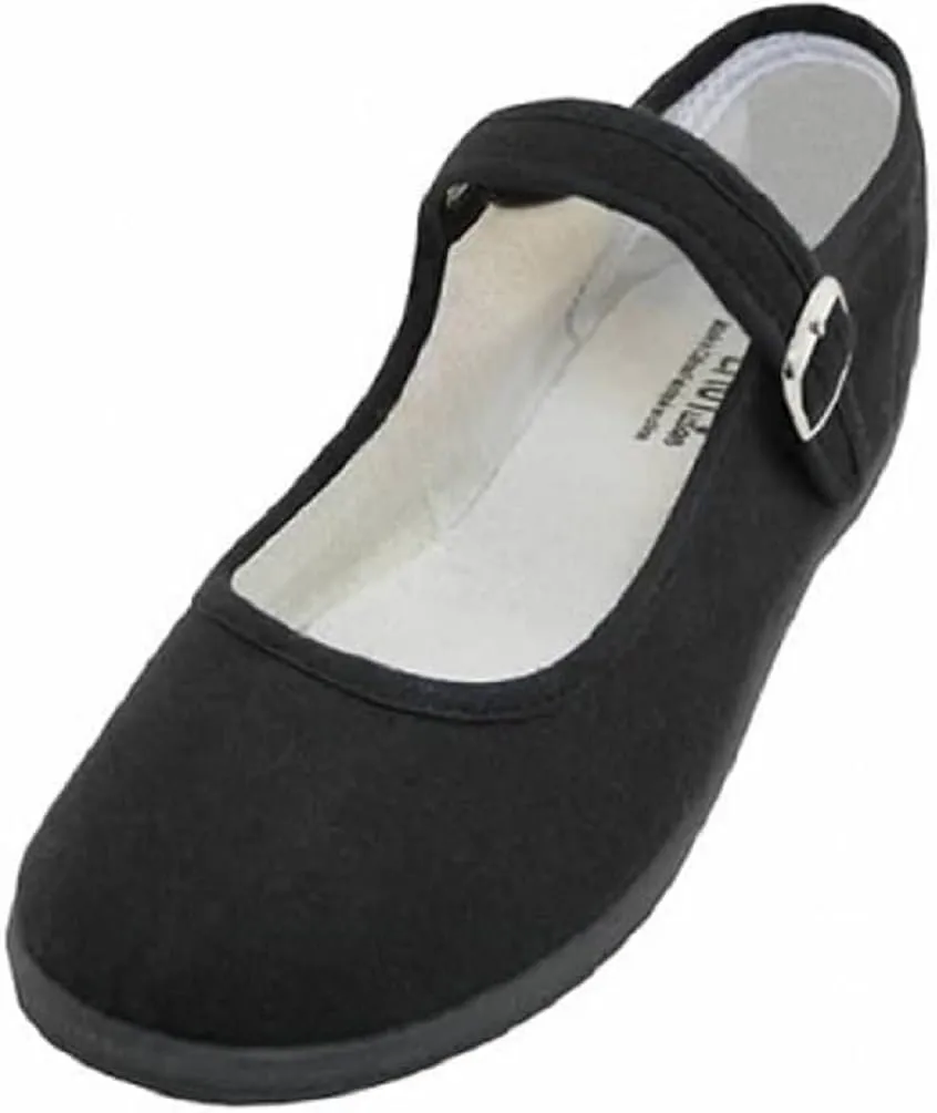 Shoes 18 Womens Cotton China Doll Mary Jane Shoes Ballerina Ballet Flats Shoes