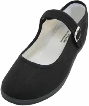 Shoes 18 Womens Cotton China Doll Mary Jane Shoes Ballerina Ballet Flats Shoes