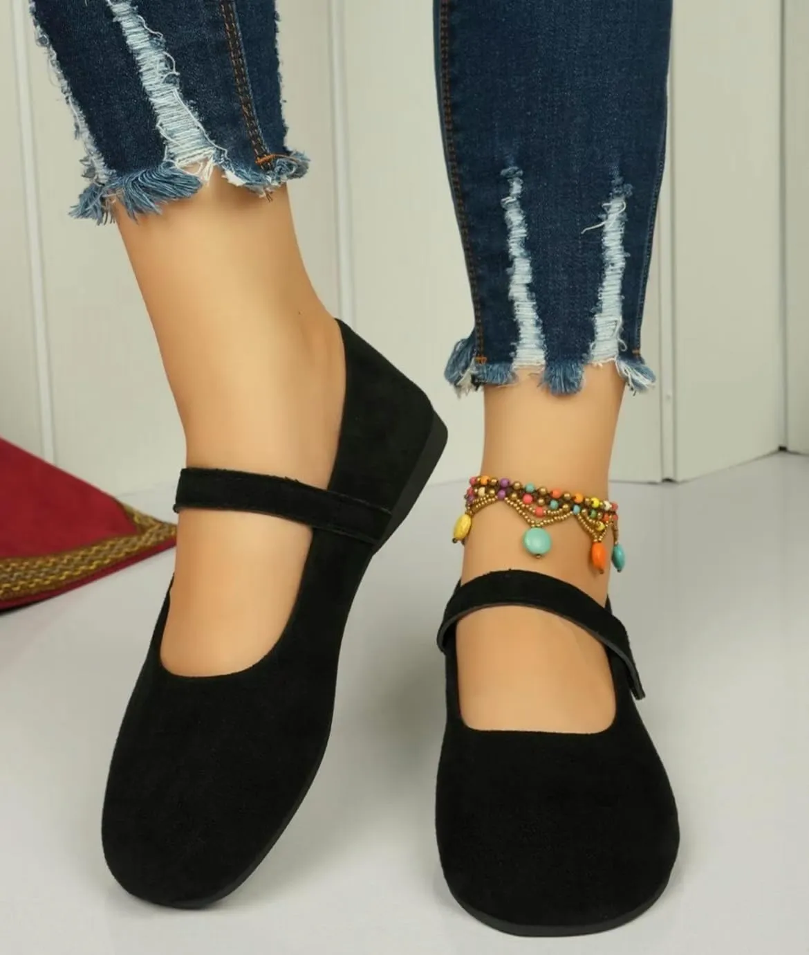 Shoes 18 Womens Cotton China Doll Mary Jane Shoes Ballerina Ballet Flats Shoes