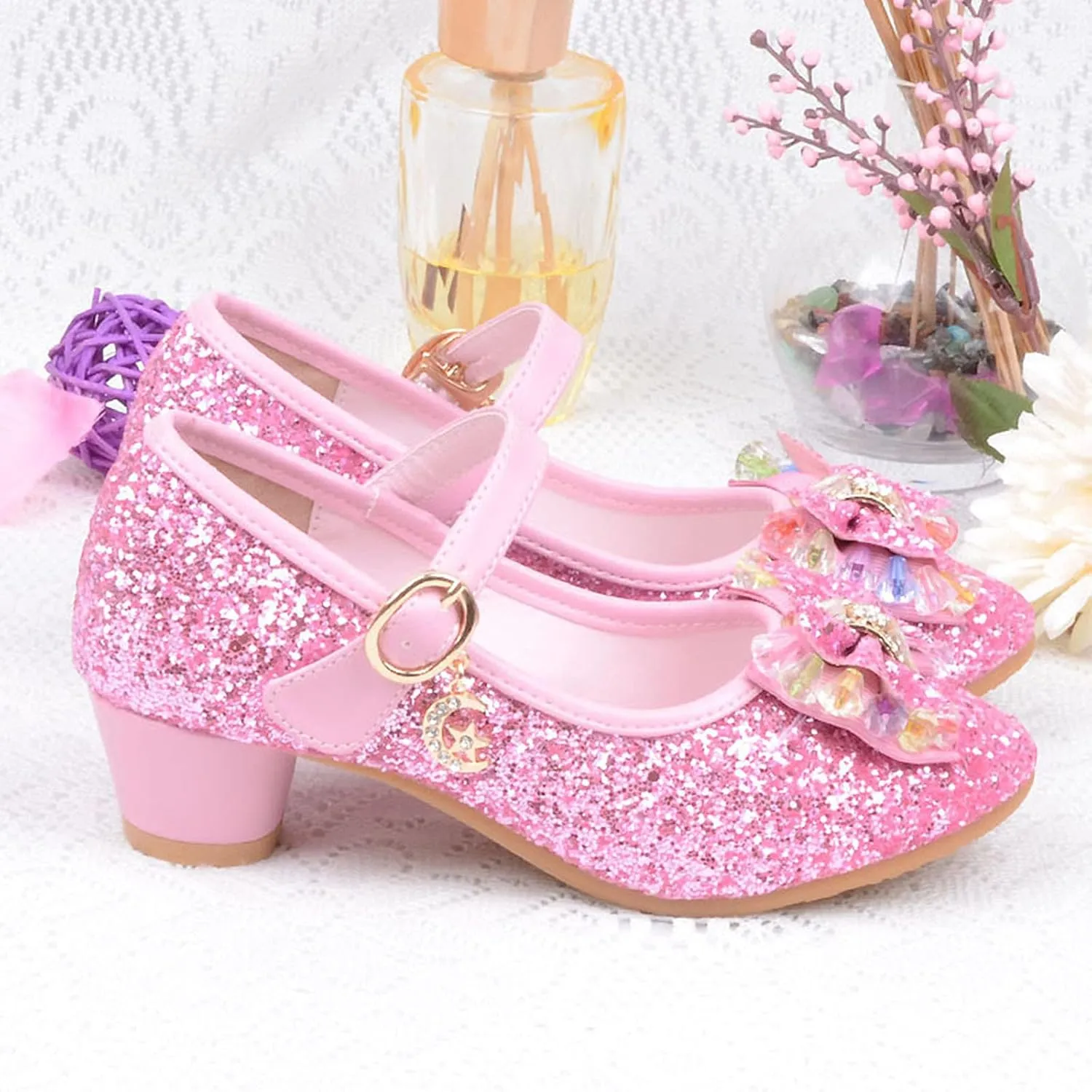 Shoes for Girls, 5-13 Years Infant Kids Baby Girls Pearl Crystal Bling Bowknot Single Princess Shoes Sandals
