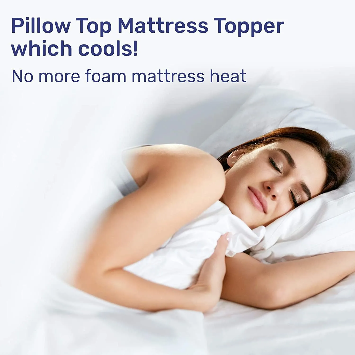 Sleep Mantra 100% Cotton Mattress Topper Full Size - Premium Wrap-Around Cooling Topper Fits up to 20-Inch Mattress - Extra Soft, Deep Pocket, Breathable & Plush Quilted Down Fill (Gray)