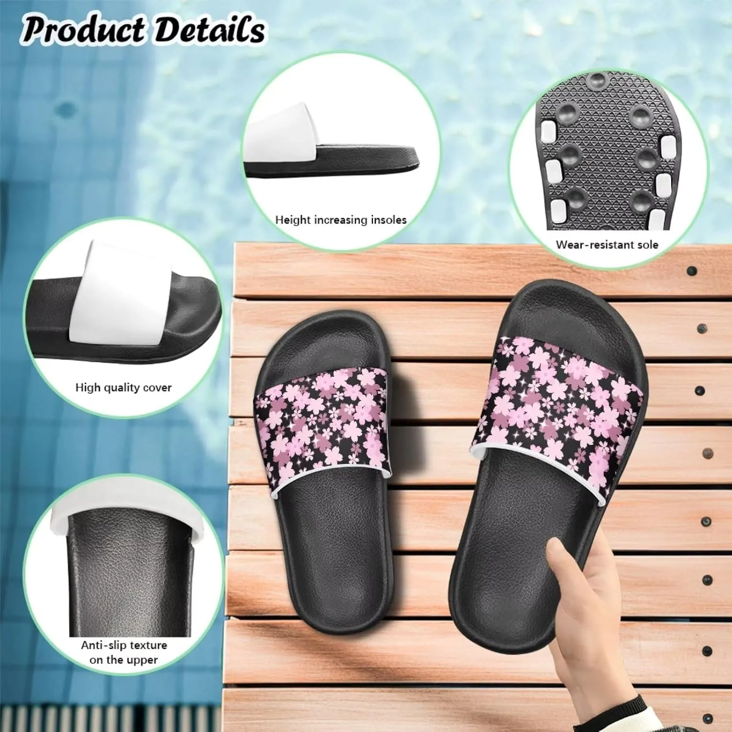 Slides for Girls Slides for Girls Toddler Slippers Shower Bathroom Non-Slip Open Toe Super Comfy Home House Slide Sandals