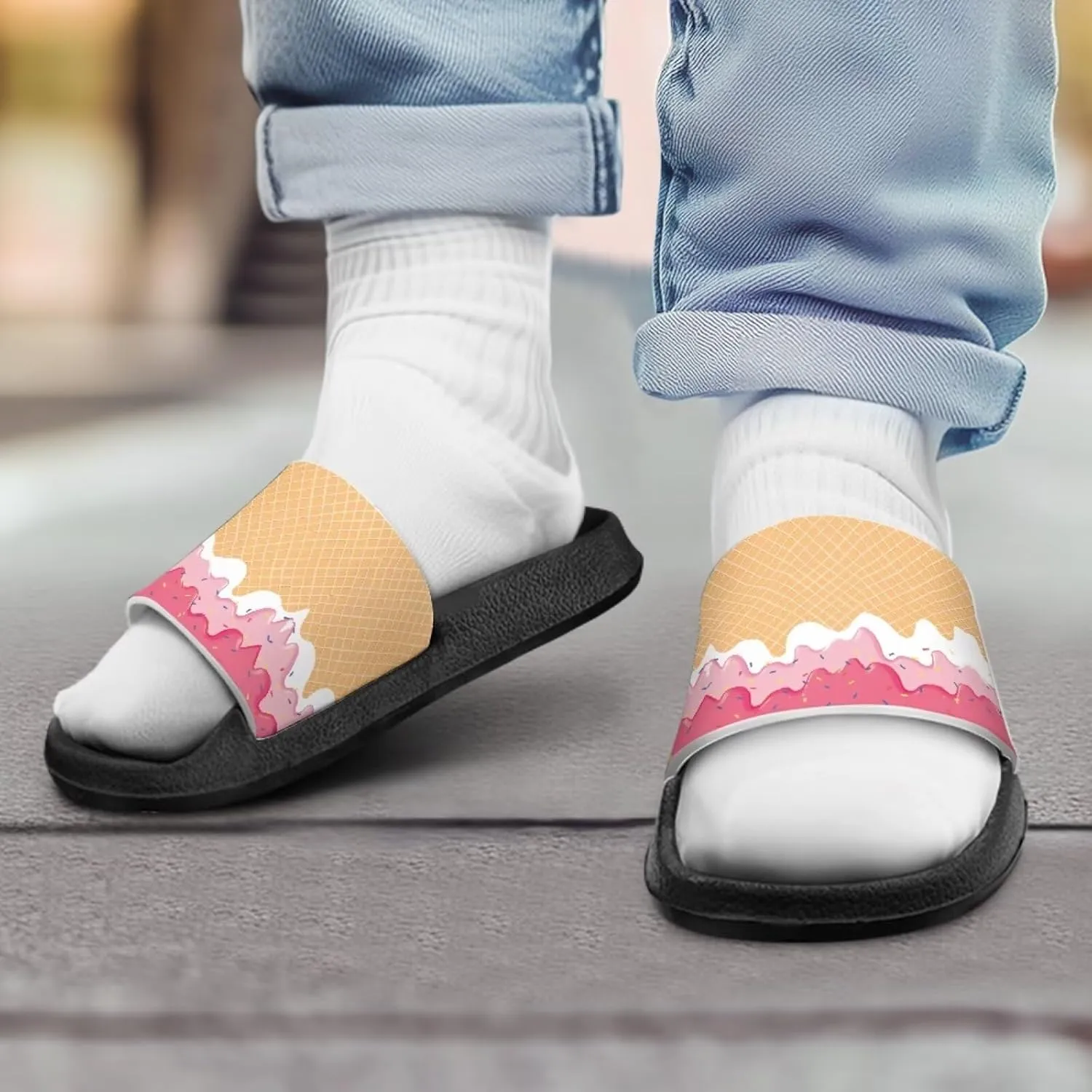 Slides for Girls Slides for Girls Toddler Slippers Shower Bathroom Non-Slip Open Toe Super Comfy Home House Slide Sandals