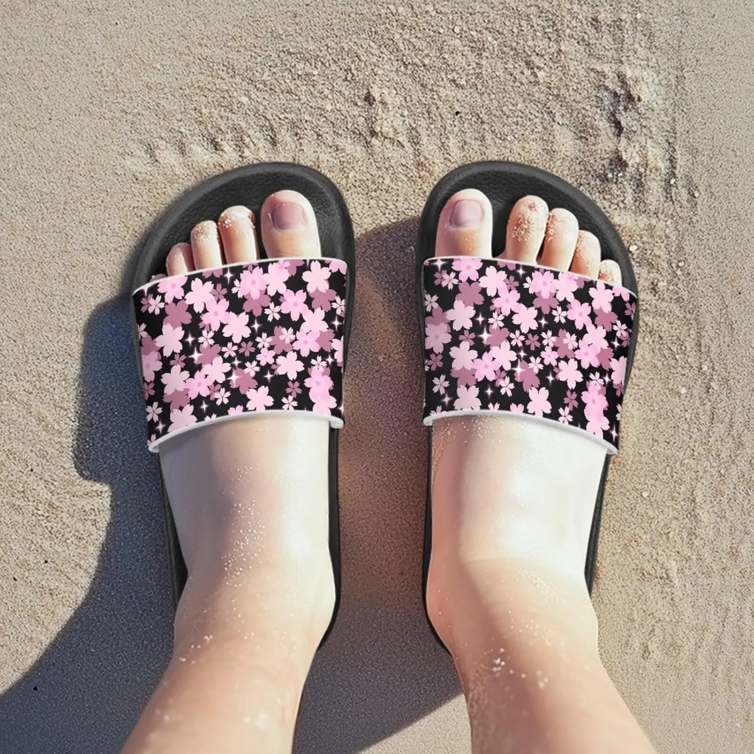 Slides for Girls Slides for Girls Toddler Slippers Shower Bathroom Non-Slip Open Toe Super Comfy Home House Slide Sandals