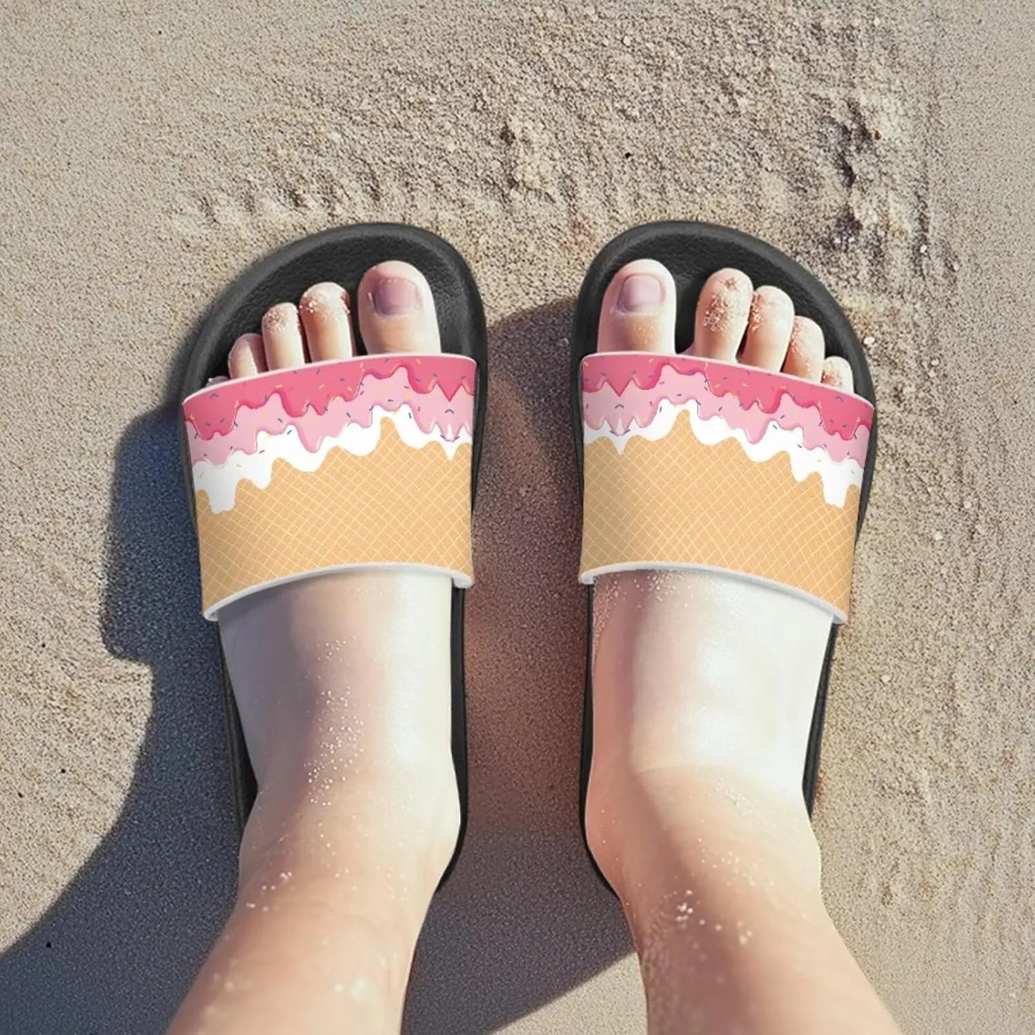 Slides for Girls Slides for Girls Toddler Slippers Shower Bathroom Non-Slip Open Toe Super Comfy Home House Slide Sandals