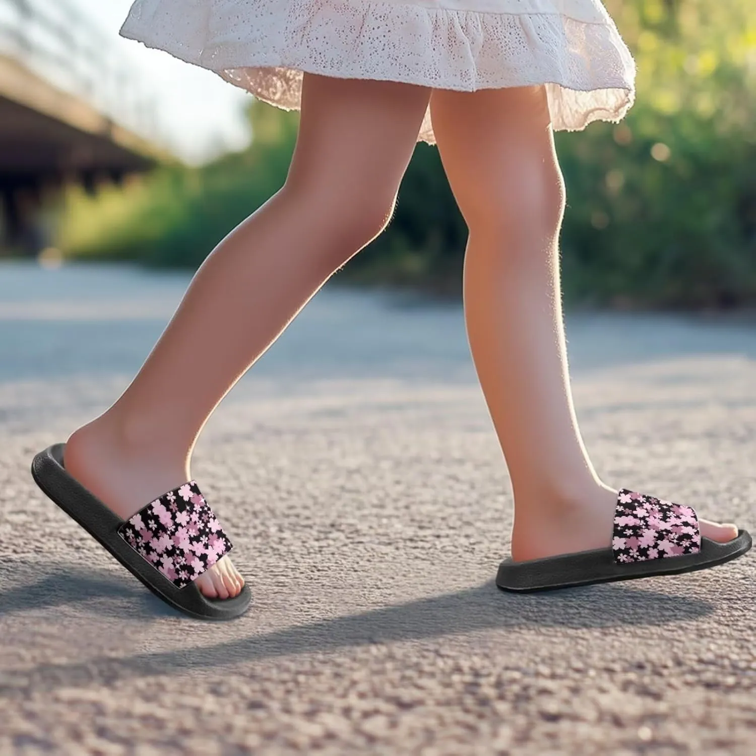 Slides for Girls Slides for Girls Toddler Slippers Shower Bathroom Non-Slip Open Toe Super Comfy Home House Slide Sandals