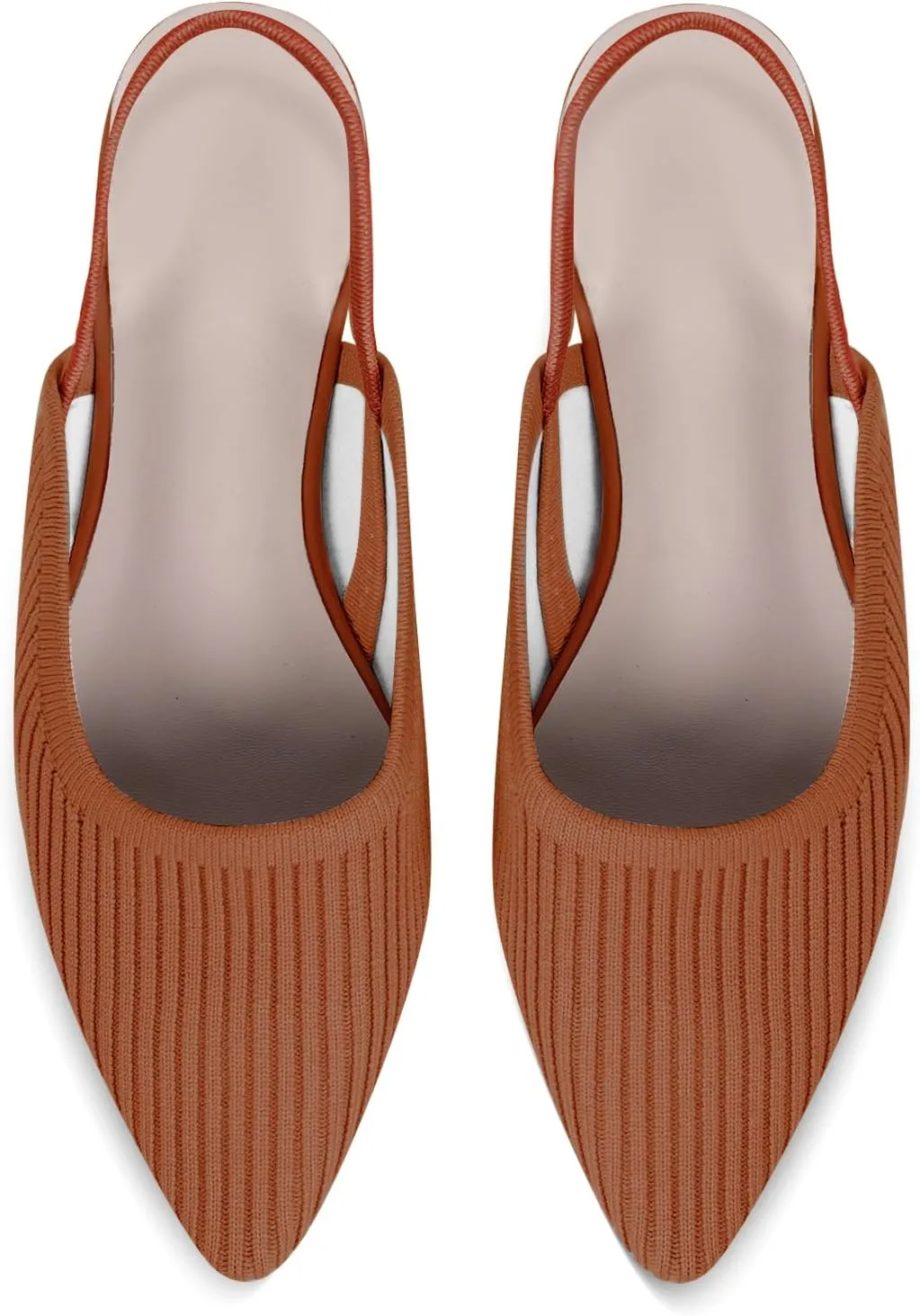 Slingback Flats for Women Pointed Toe Flats Breathable Knit Comfortable Dressy Casual for Work Office Slip on Ballet Flats