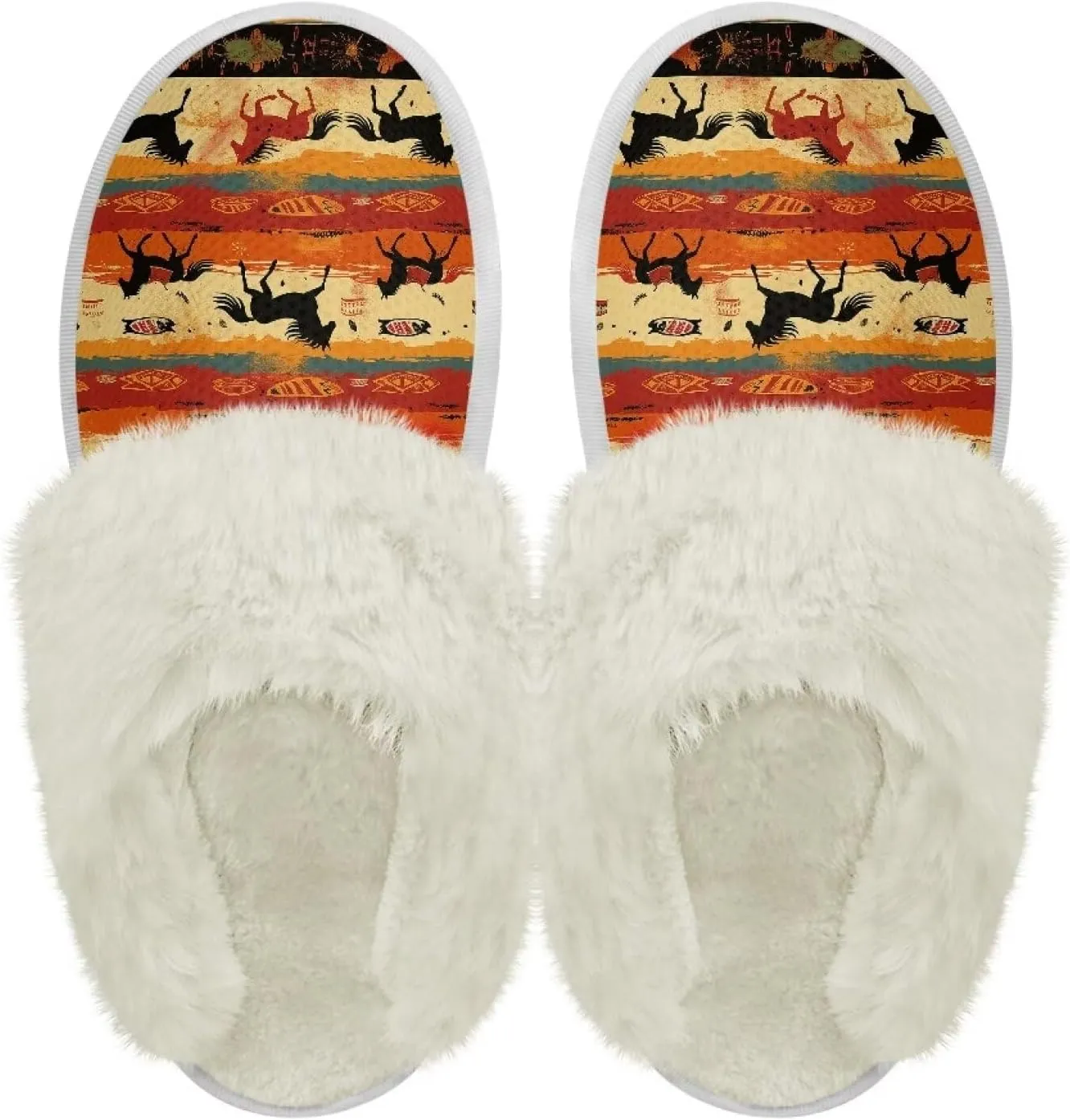 Slippers for Women Men Comfort Slip On Winter Warm House Shoes Unisex Lightweight Non Skid Plush Slipper Flats for Bath Hotel Home Non Skid Rubber Sole