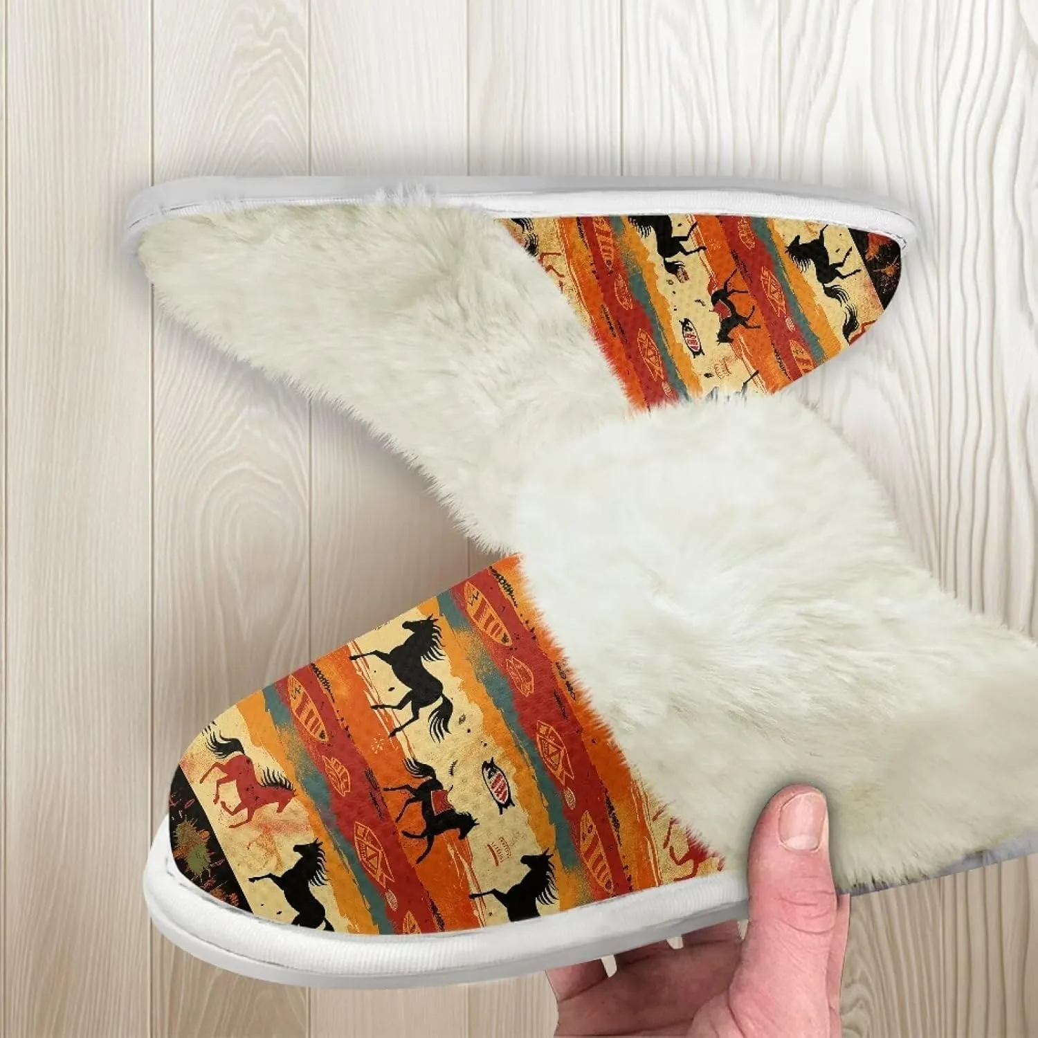 Slippers for Women Men Comfort Slip On Winter Warm House Shoes Unisex Lightweight Non Skid Plush Slipper Flats for Bath Hotel Home Non Skid Rubber Sole
