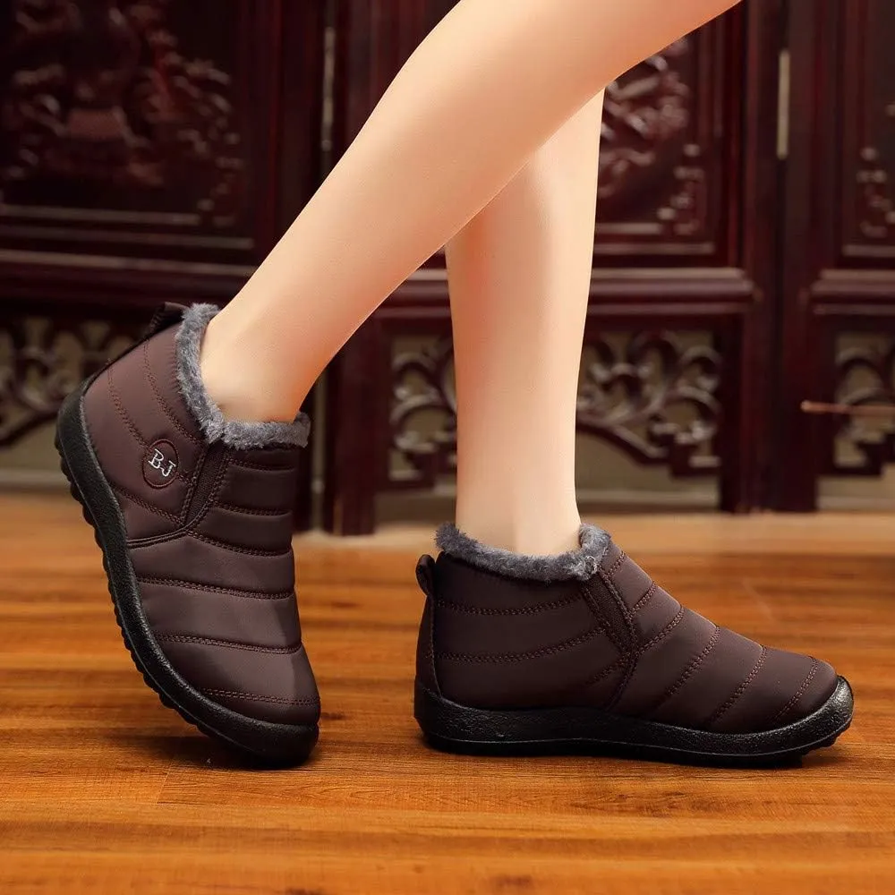 Snow Boots for Women Shoes Winter Slip On Ankle Booties Warm Fur Lined Waterproof Comfortable Womens Mens Short Boots