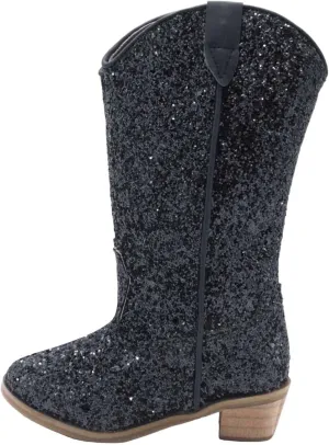 Sparkly Boots for Girls Cowboy Boots Square Toe Kids Boots Embroidered Western Boots Cow Girl Boots for Toddler