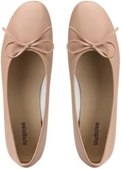 Spot Grape Mother Shallow Mouth Small Thick Heel Round Head Bow Ballet Shoes for Women