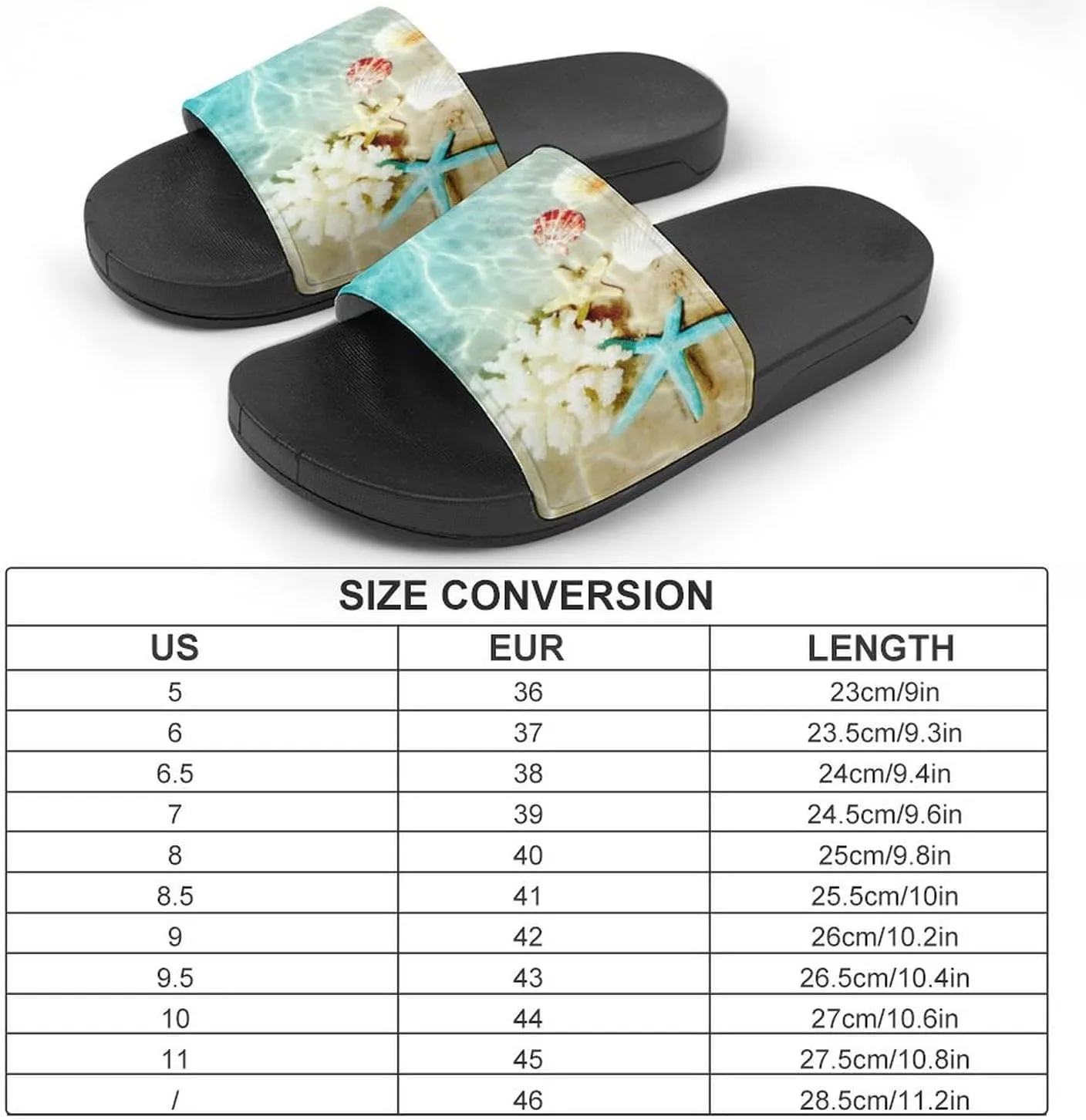 Starfish Coral And Seashell on Beach House Slippers for Women Men Shower Slides Bathroom Sandals