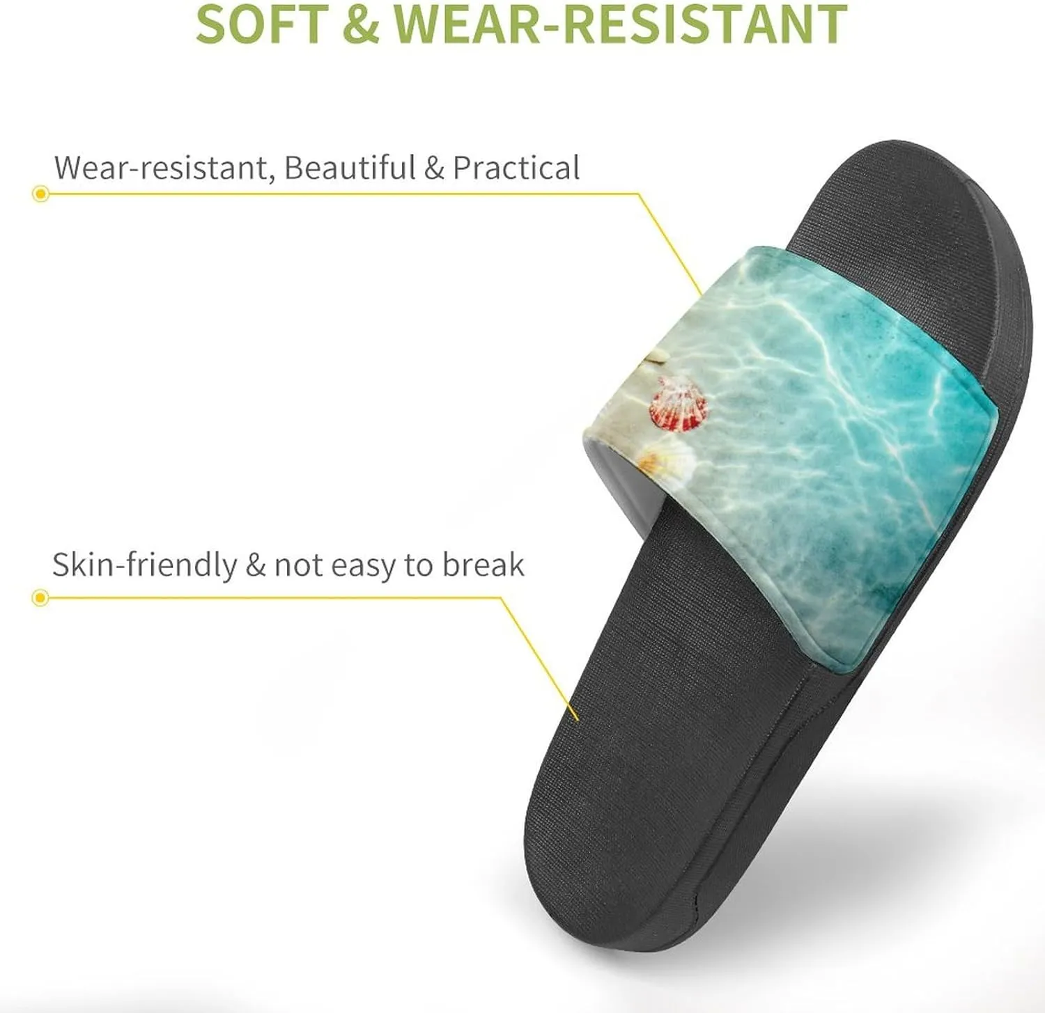 Starfish Coral And Seashell on Beach House Slippers for Women Men Shower Slides Bathroom Sandals