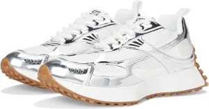 Steve Madden Women's Cyclone Sneaker, Silver, 6.5