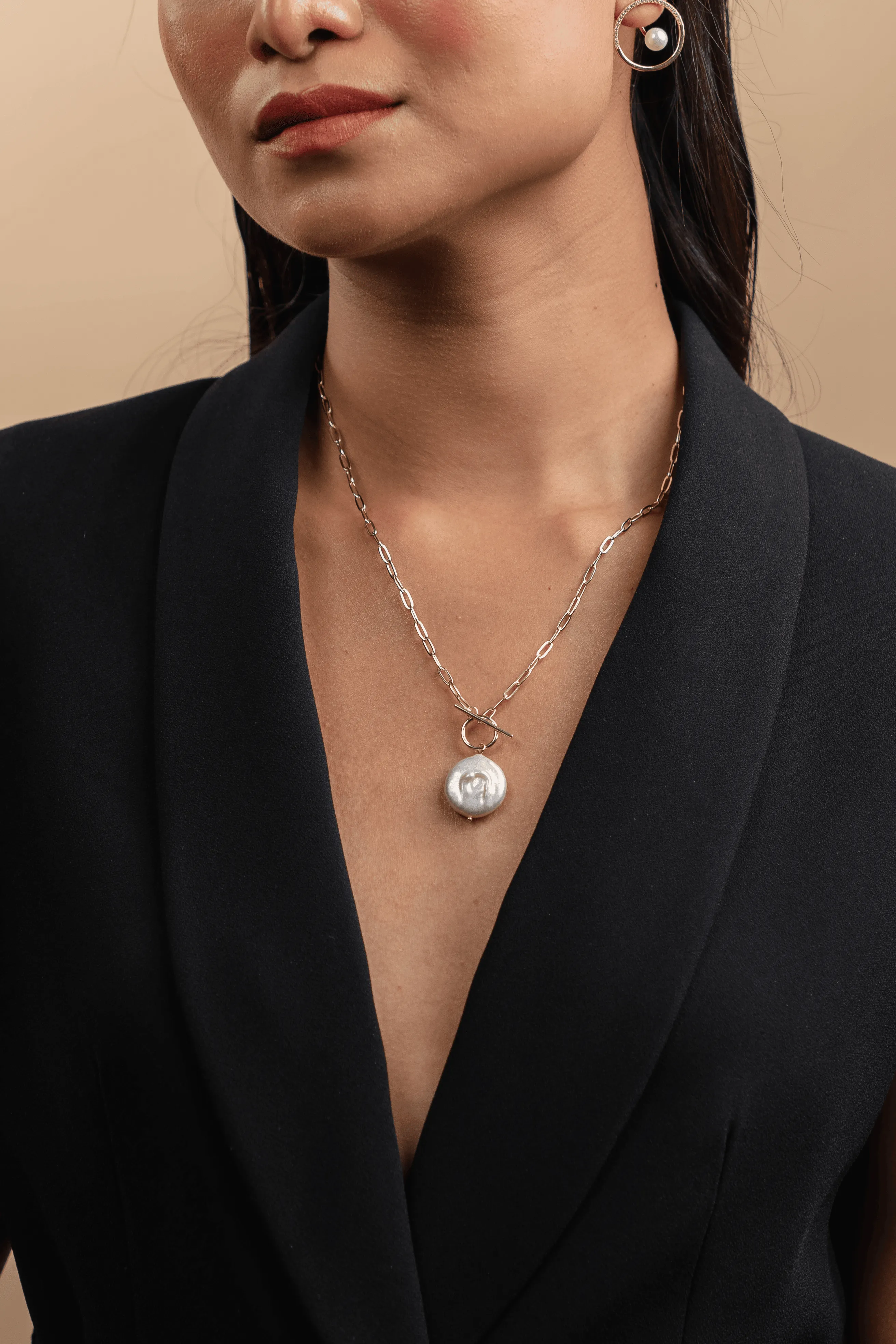 Studded Pearl Necklace