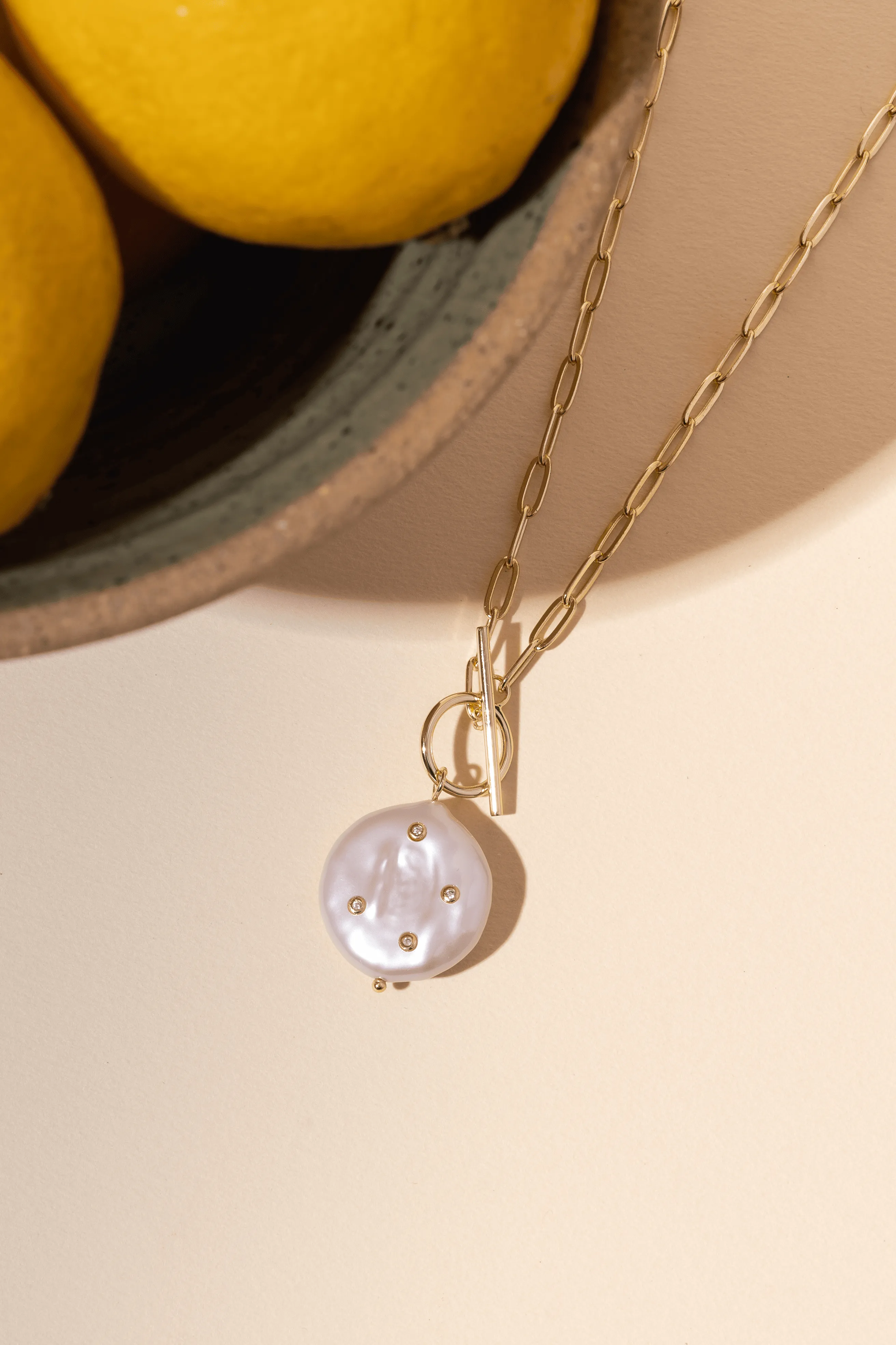 Studded Pearl Necklace