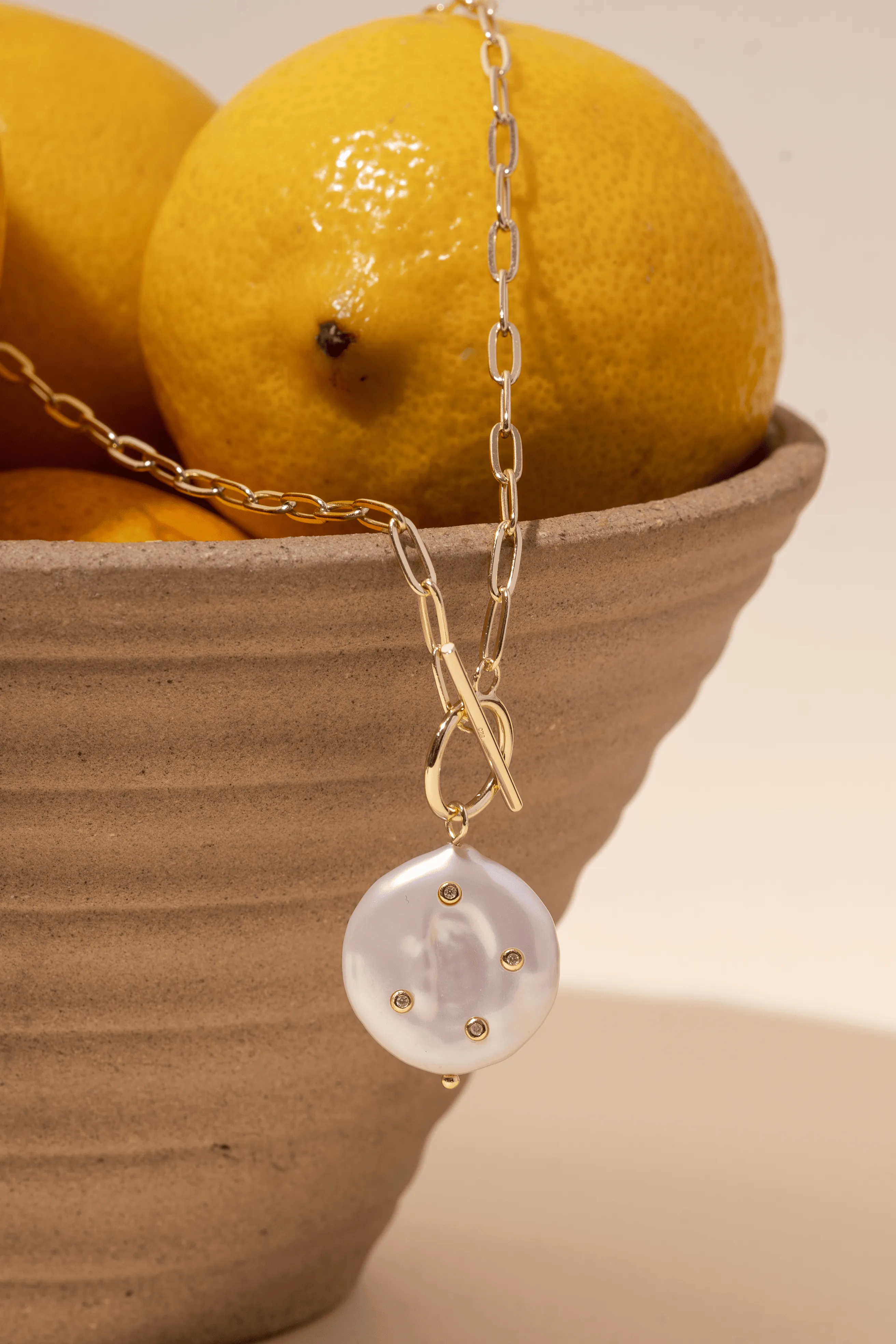 Studded Pearl Necklace