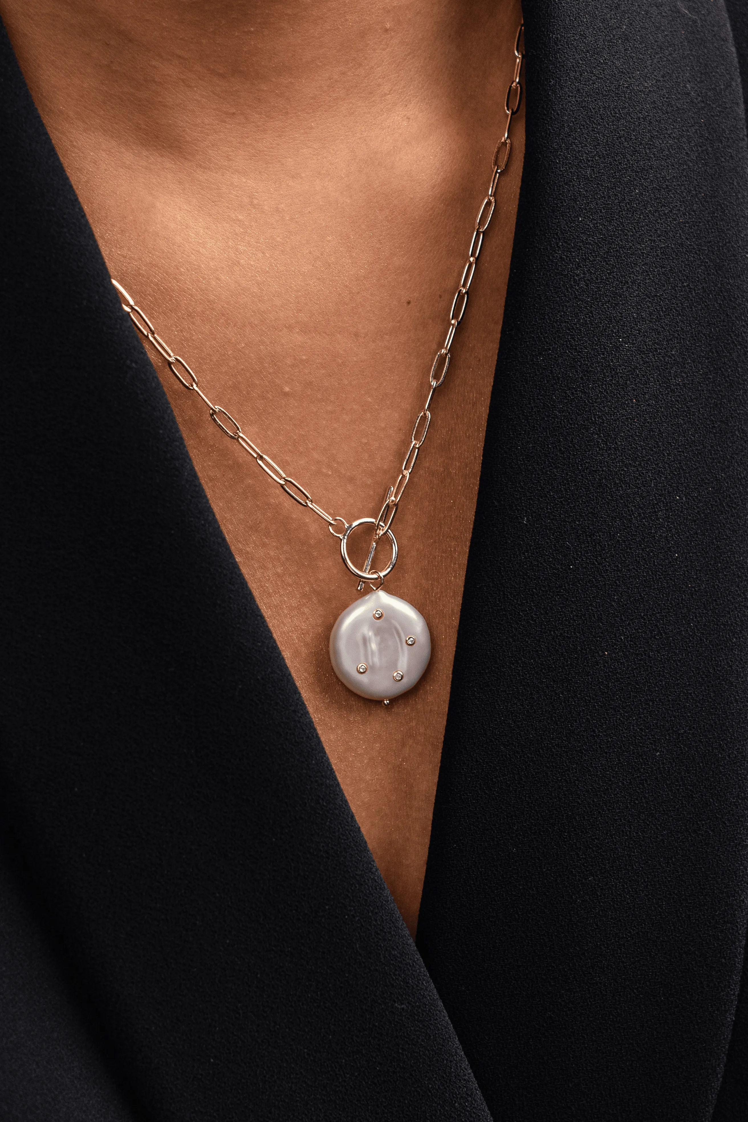 Studded Pearl Necklace