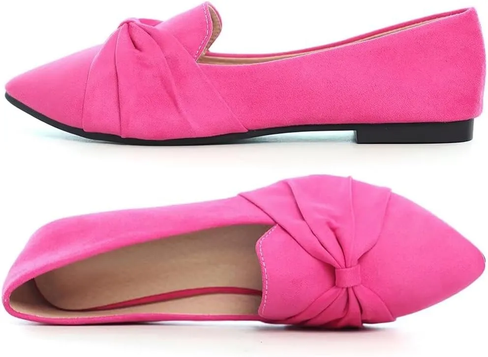 Stunner Classic Women's Pointed Toe Bowknot Ballet Flats Comfortable Cute Dress Flats