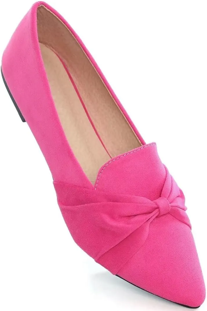 Stunner Classic Women's Pointed Toe Bowknot Ballet Flats Comfortable Cute Dress Flats