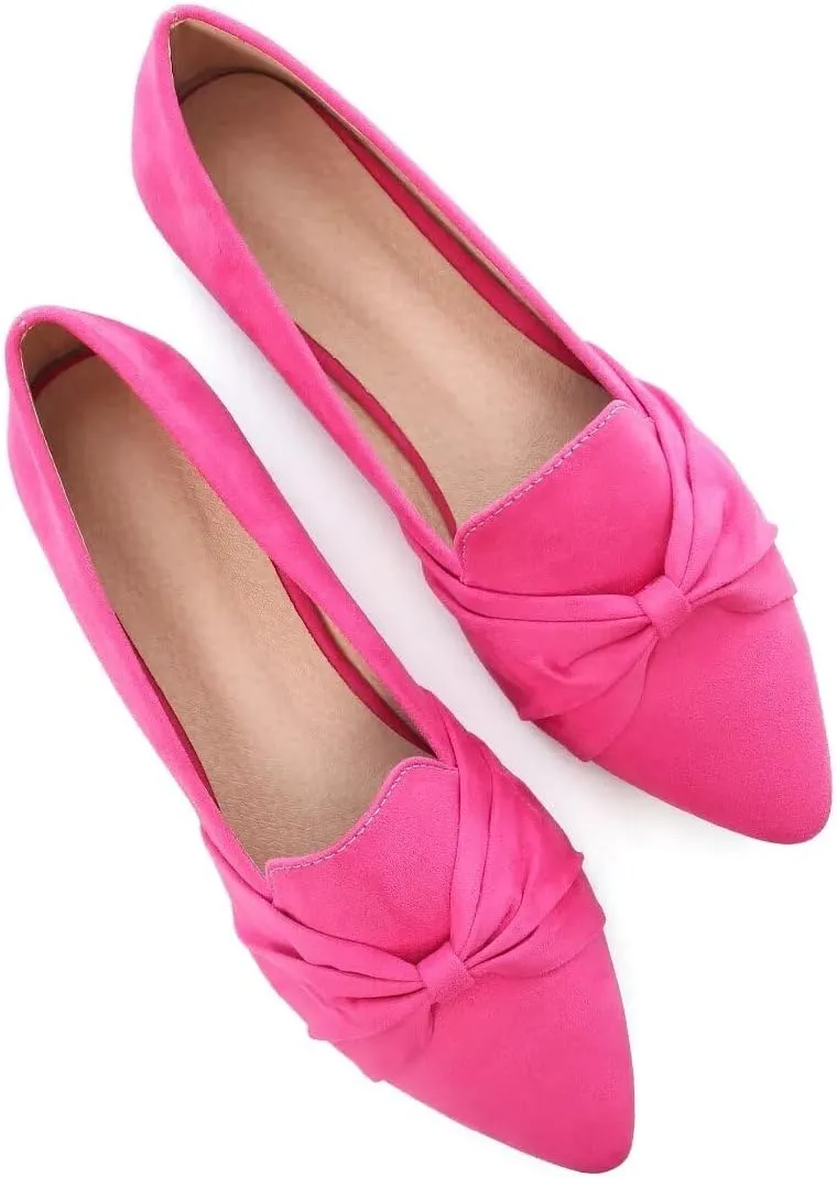 Stunner Classic Women's Pointed Toe Bowknot Ballet Flats Comfortable Cute Dress Flats
