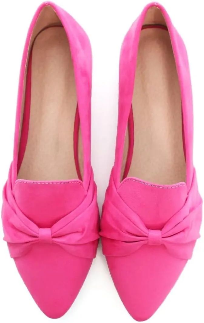 Stunner Classic Women's Pointed Toe Bowknot Ballet Flats Comfortable Cute Dress Flats