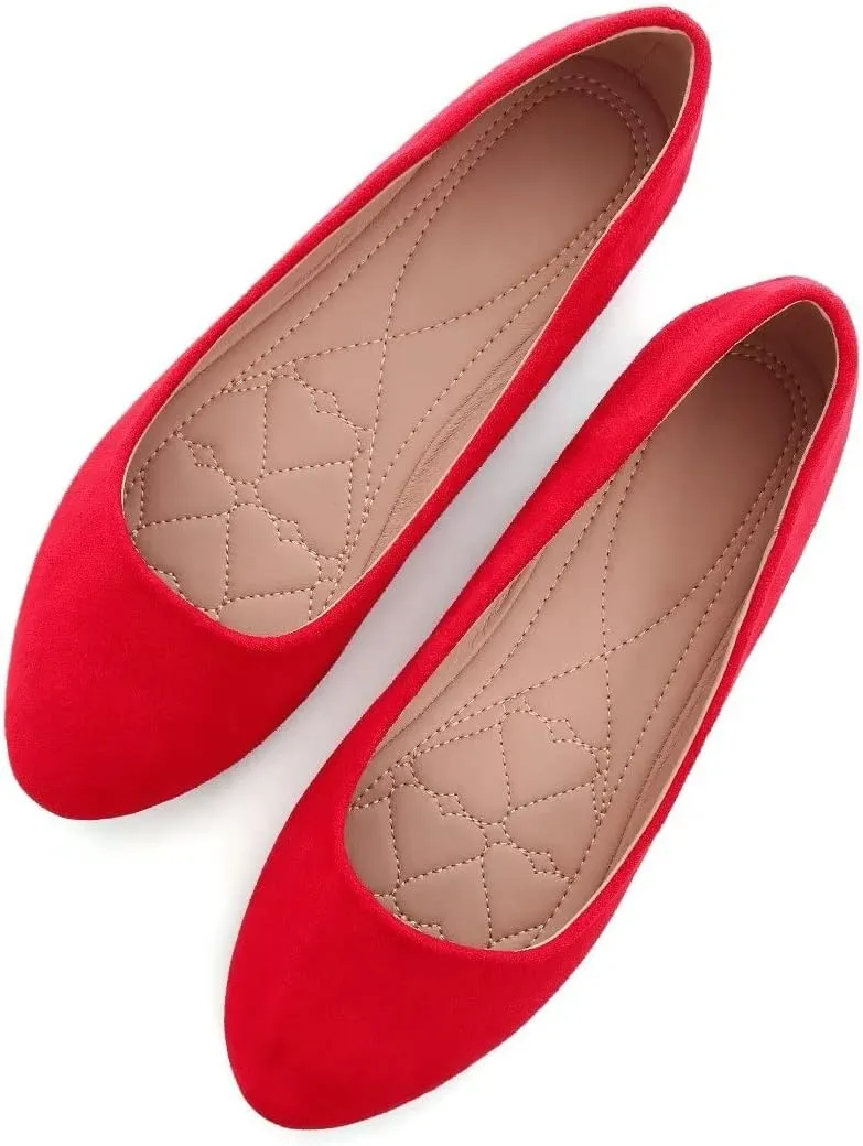 Stunner Women Cute Slip-On Ballet Shoes Soft Solid Classic Pointed Toe Flats