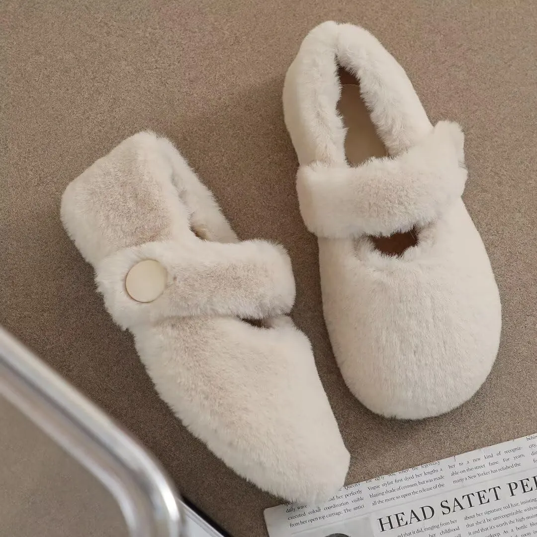 Stunner Women Warm Winter Slippers Fur Lined Slip On Waterproof Indoor Outdoor Warm Mules