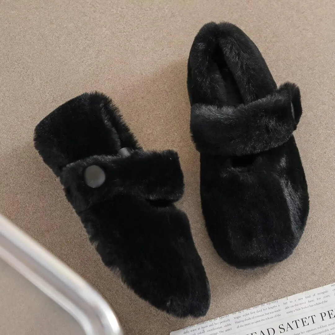 Stunner Women Warm Winter Slippers Fur Lined Slip On Waterproof Indoor Outdoor Warm Mules