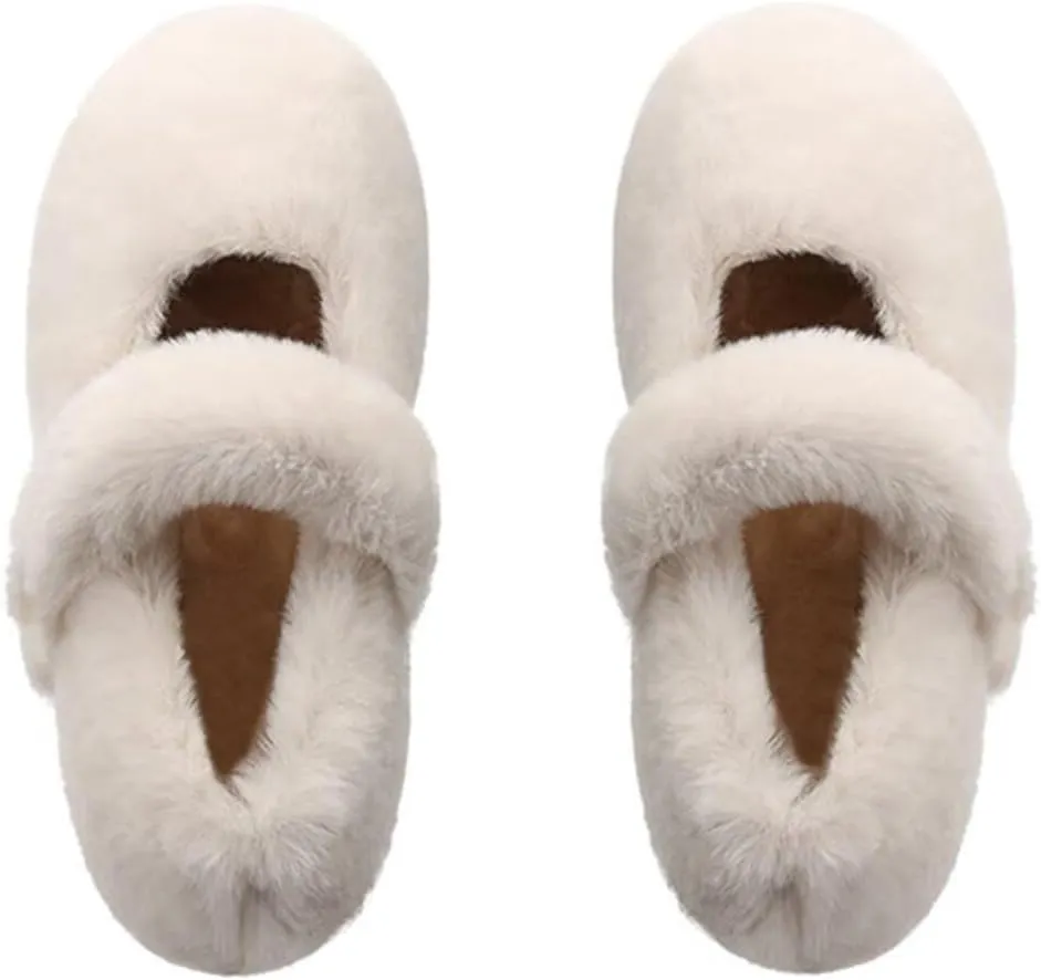 Stunner Women Warm Winter Slippers Fur Lined Slip On Waterproof Indoor Outdoor Warm Mules