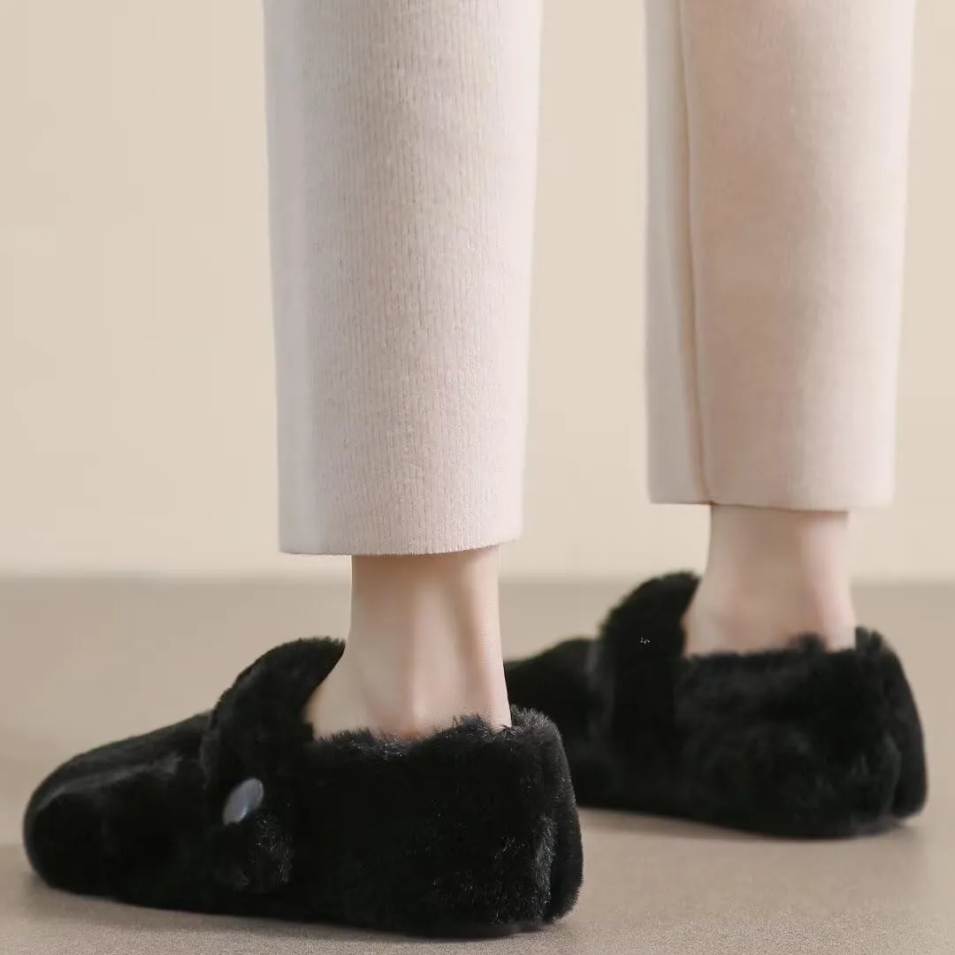 Stunner Women Warm Winter Slippers Fur Lined Slip On Waterproof Indoor Outdoor Warm Mules