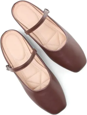 Stunner Women's Mary Jane Flats Fashion Round Toe Ballet Flats Comfort Slip On Flats Buckle Strap Dress Flats