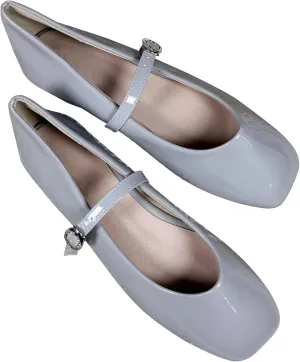 Stunner Women's Mary Jane Flats Retro Square Toe Soft Ballet Flats Comfort Double Line Strap Wedding Dressy Flats 2