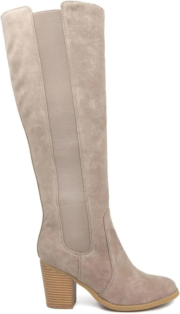 Sugar Women's Riding Boots Heeled Knee High Boot with Tall Shaft