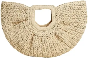 Summer Top Handle Straw Handbags for Women Beach Vacation Boho Woven Crochet Tote Bag Raffia 2025 Spring Purse