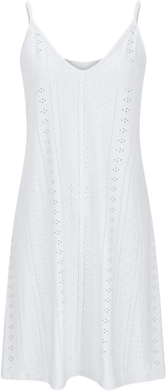 Sundresses for Women 2025 Beach Vacation Lace Eyelet V Neck Mini Dress Sexy Spaghetti Strap Summer Flowy Beach Outfit