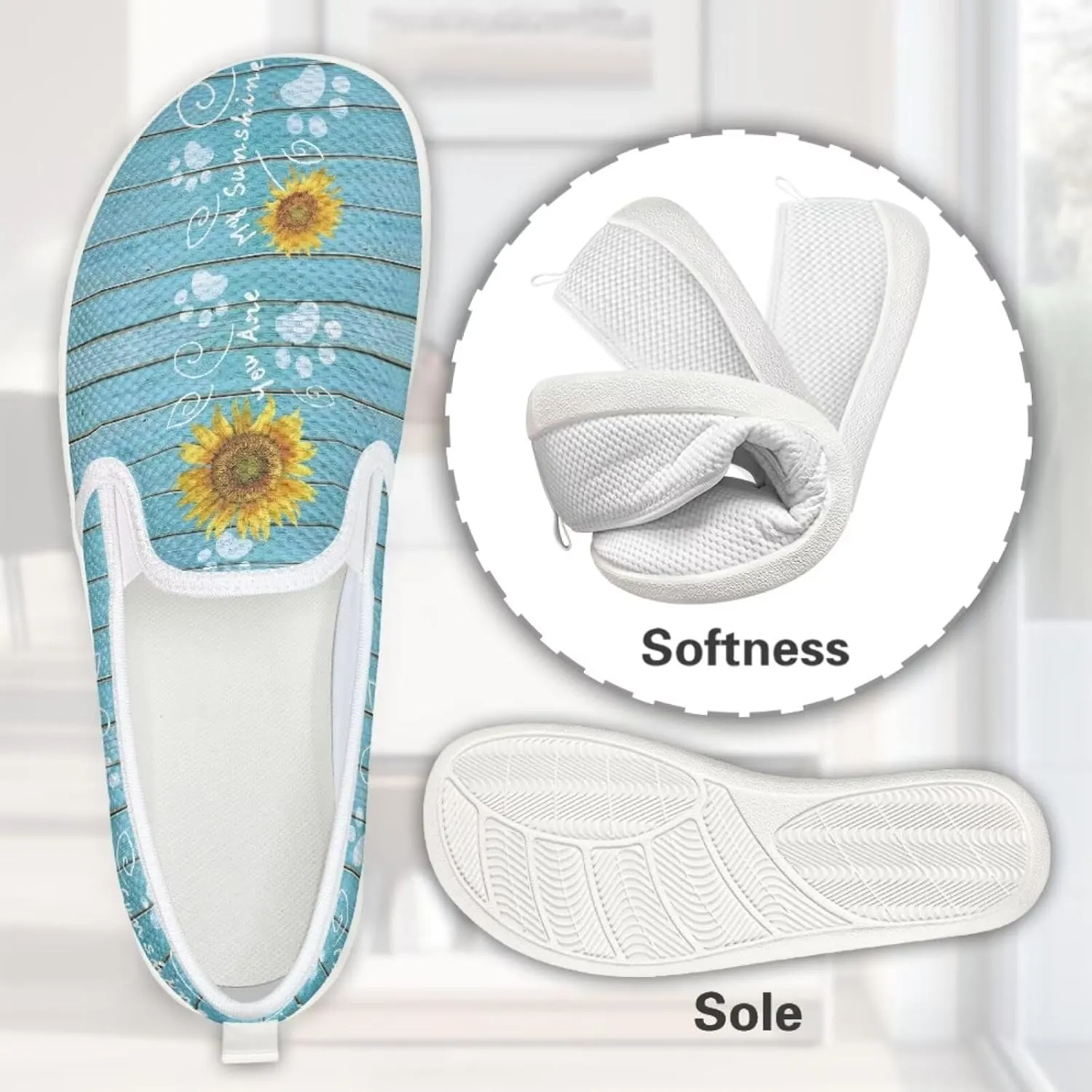 Sunflower Walking Flats Shoes for Women Casual Mesh Hiking Loafer Wide Toe Outdoor Work Shoes