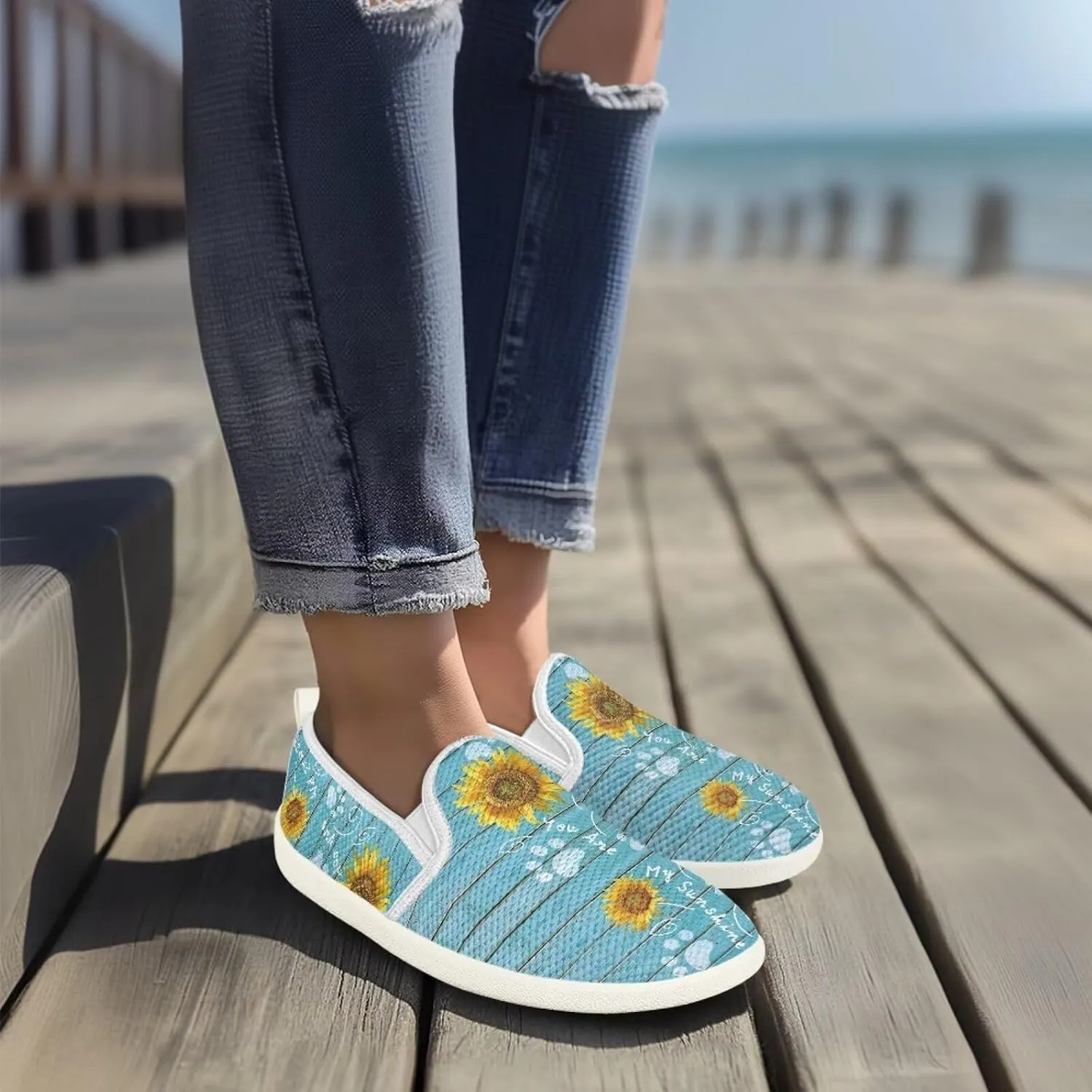 Sunflower Walking Flats Shoes for Women Casual Mesh Hiking Loafer Wide Toe Outdoor Work Shoes