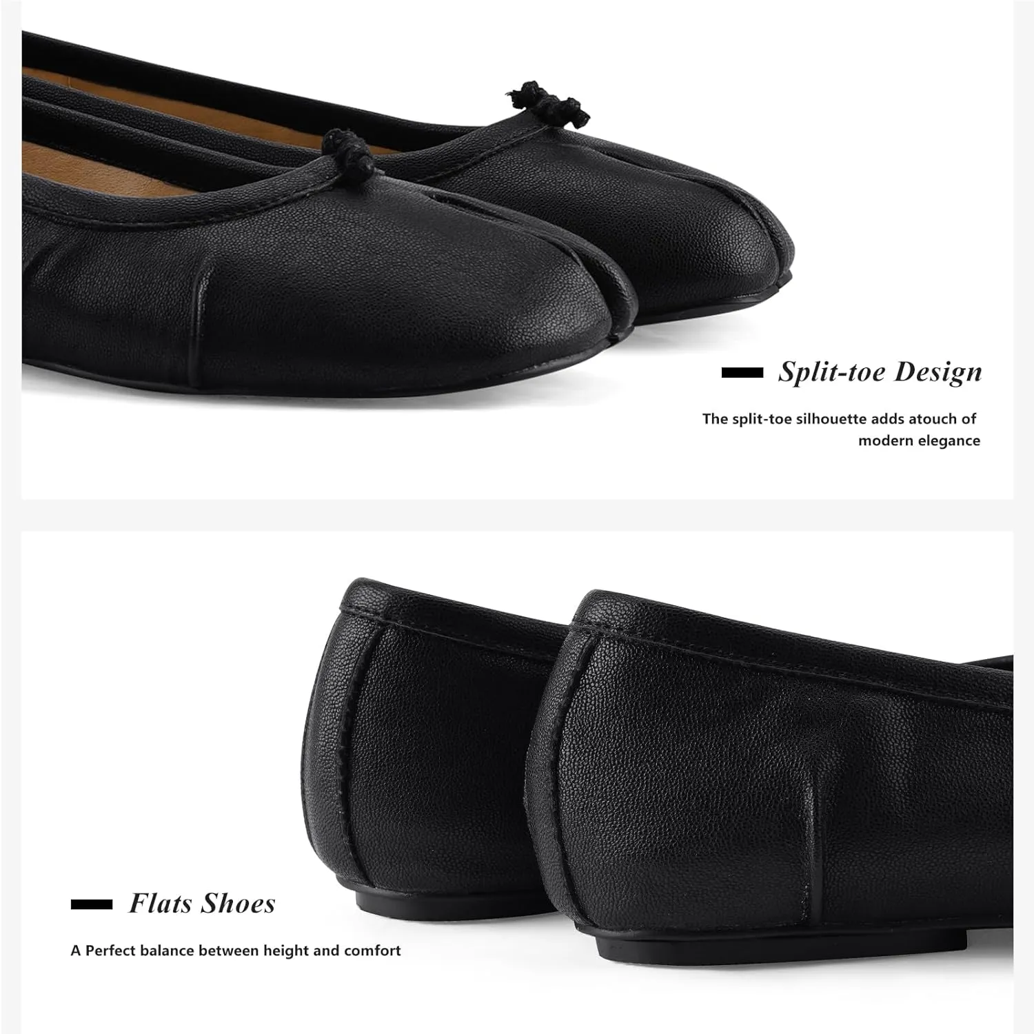 Tabi Ballet Flats for Women Dressy Casual Shoes Split Toe Wide Flats Light Weight Japanese Shoes