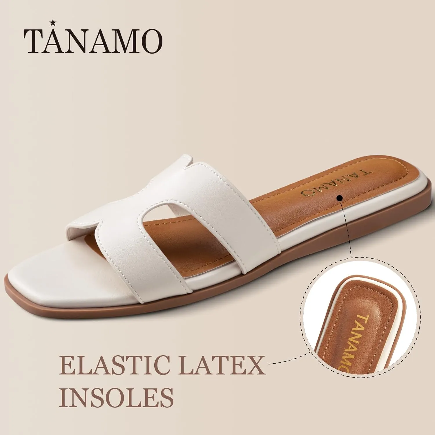 Tanamo Womens's Sandals Girls Slides Sandals Women Narrow Dressy Summer Flat Sandals Square Open Toe Casual Beach