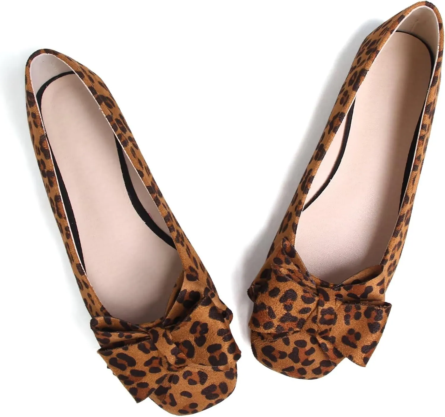 TANGNEST Women Cute Bowknot Flats Soft Slip On Dress Comfort Square Toe Flats