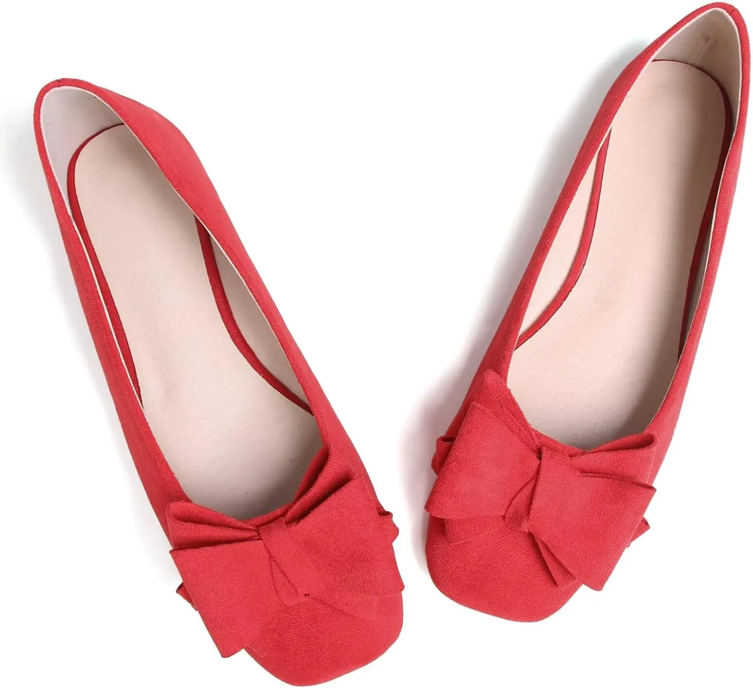 TANGNEST Women Cute Bowknot Flats Soft Slip On Dress Comfort Square Toe Flats