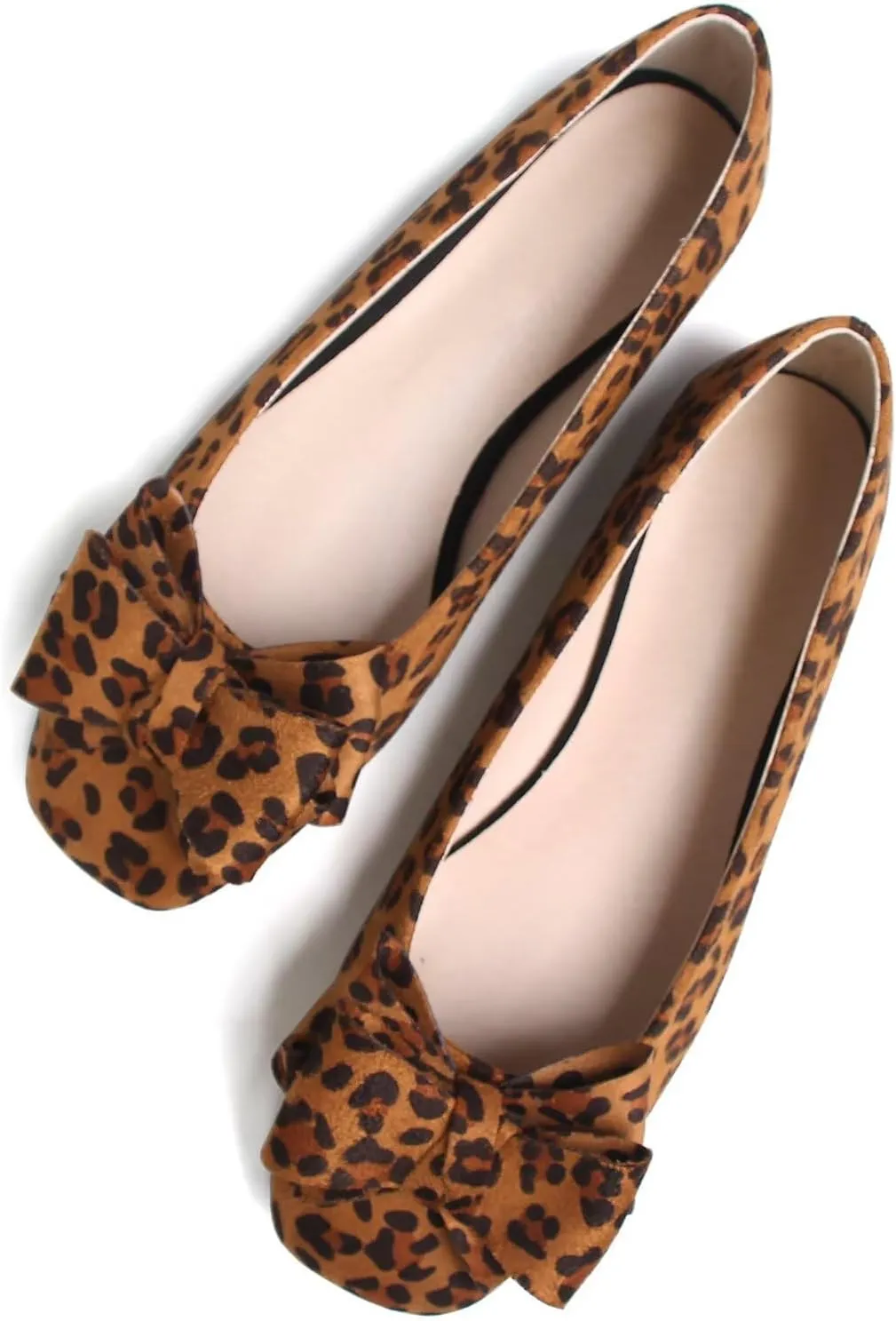 TANGNEST Women Cute Bowknot Flats Soft Slip On Dress Comfort Square Toe Flats