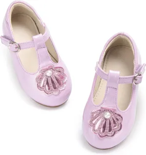 THEE BRON Mary Jane Shoes for Girls T-Strap Toddler Flats Patent Leather with Crafted Legacy