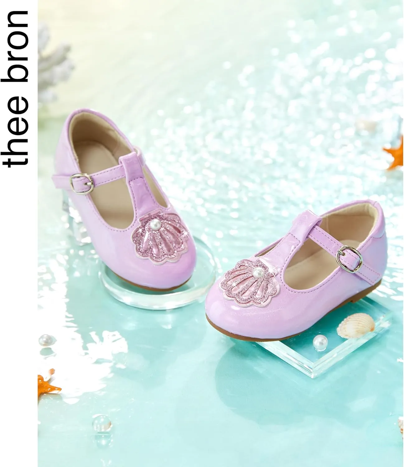 THEE BRON Mary Jane Shoes for Girls T-Strap Toddler Flats Patent Leather with Crafted Legacy