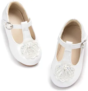 THEE BRON Mary Jane Shoes for Girls T-Strap Toddler Flats Patent Leather with Crafted Legacy