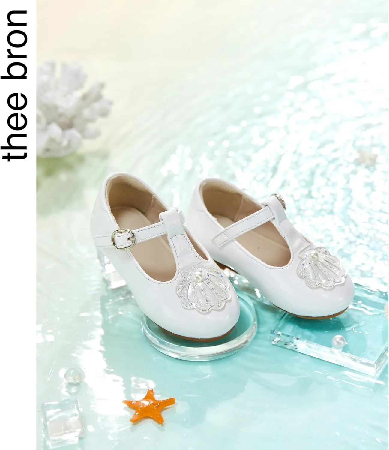 THEE BRON Mary Jane Shoes for Girls T-Strap Toddler Flats Patent Leather with Crafted Legacy