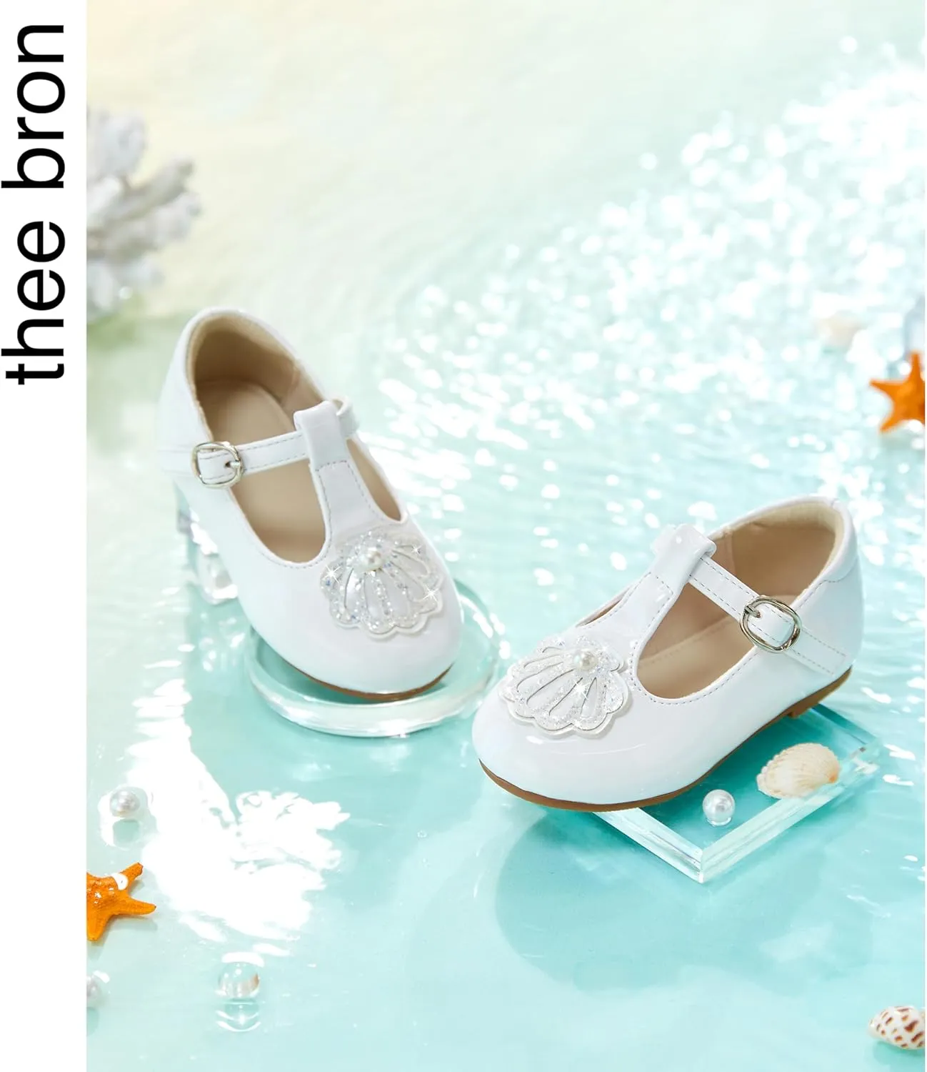 THEE BRON Mary Jane Shoes for Girls T-Strap Toddler Flats Patent Leather with Crafted Legacy