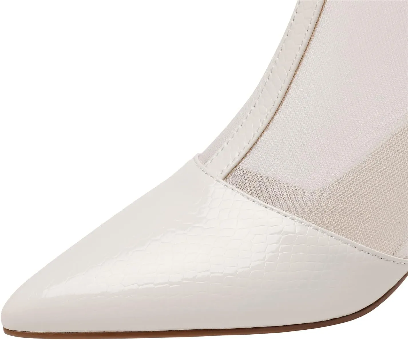 TinaCus Genuine Leather and Mesh Women's Handmade Back Zip Pointed Toe Summer Ankle Boots